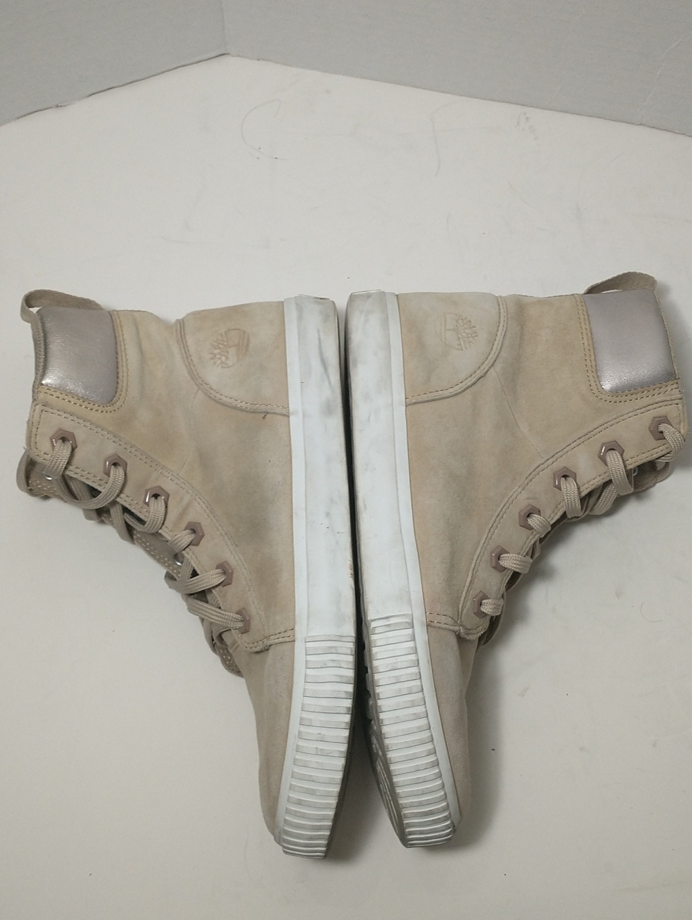 Timberland High Top Suede‎ Skylar Sneaker Boot, Cream / White, Size Women's 8.5 - Picture 5 of 11
